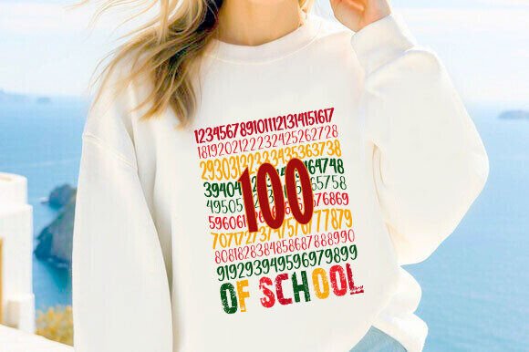 100 Days of School SVG Numbers – A Versatile Graphic for T-Shirt Designs and More