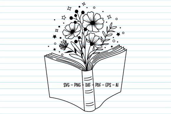 Book Floral SVG & Reading Teacher Graphic Design for Real Crafting Projects
