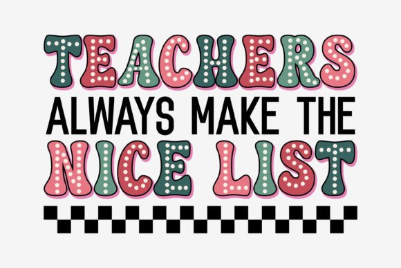 Christmas Retro Teacher Graphics for T-Shirt Designs and Seasonal Crafts