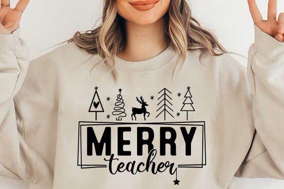 Merry Teacher SVG PNG: A Versatile Graphic Design Asset for Content Creators