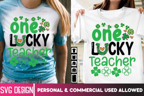 One Lucky Teacher SVG Cut Files: A Creative Design for T-Shirt Graphics