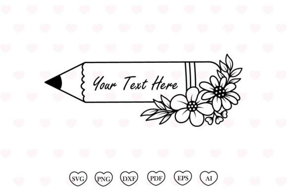 Pencil Flower Svg Monogram Teacher Svg: A Versatile Graphic Design Asset for Print Templates