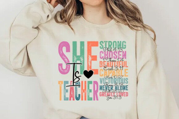She Is Teacher Svg: A Unique Graphic for T-Shirt Designs and Branding