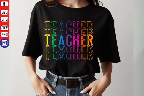 Teacher Stacked SVG PNG: A Versatile Graphic Design Asset for T-Shirt Designs and Branding