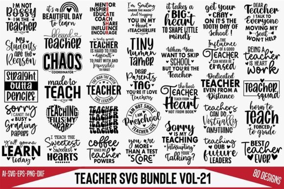 Teacher SVG Bundle Vol-21: A Versatile Design Asset for Crafters