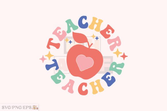 Teacher SVG Retro Apple PNG Design: A Versatile Graphic for T-Shirt Creations